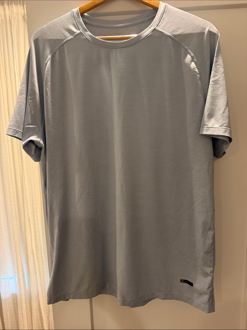 Men's Heather Light Blue Performance Tee - Short Sleeve Crew Neck